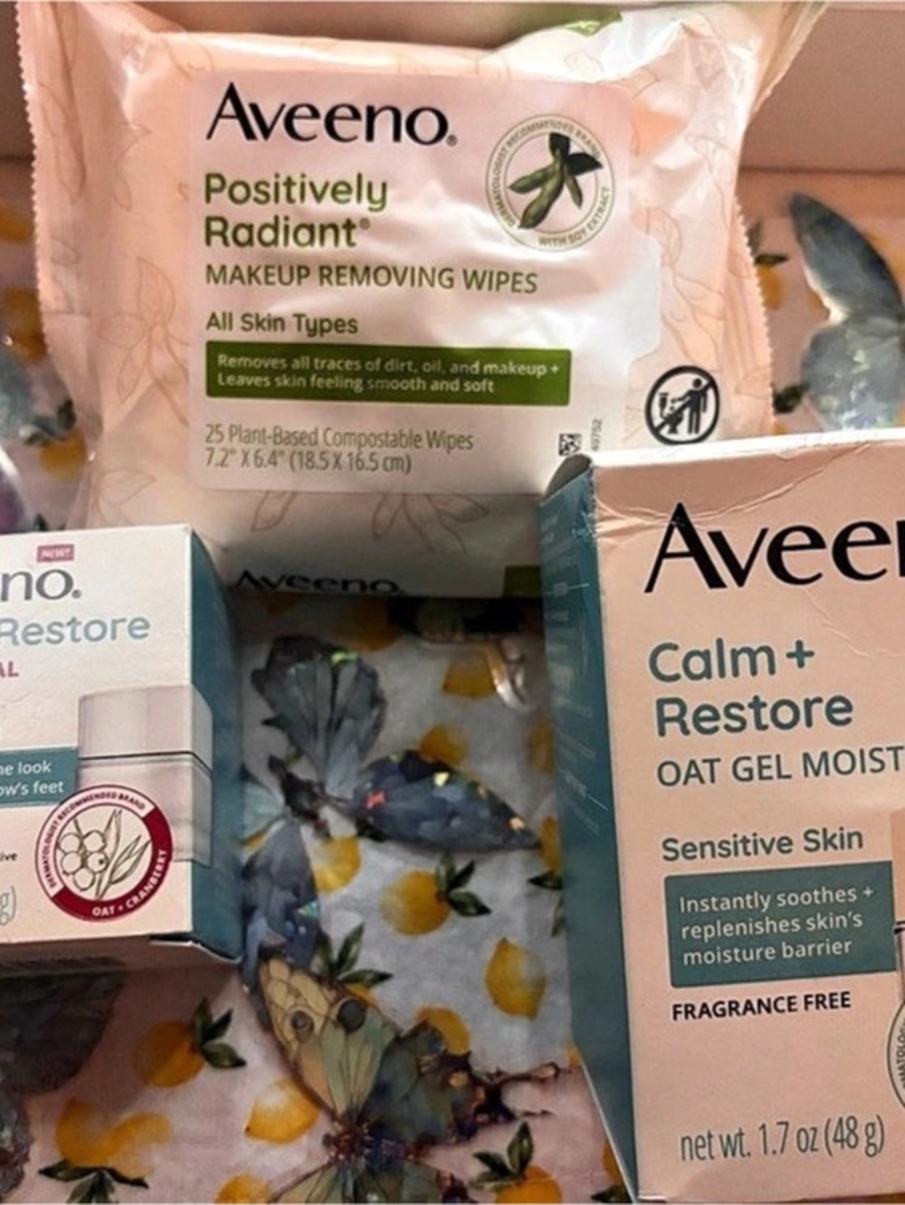 Aveeno Calm + Restore Oat Gel Moisturizer and Calm + Restore Age Renewal Eye Gel